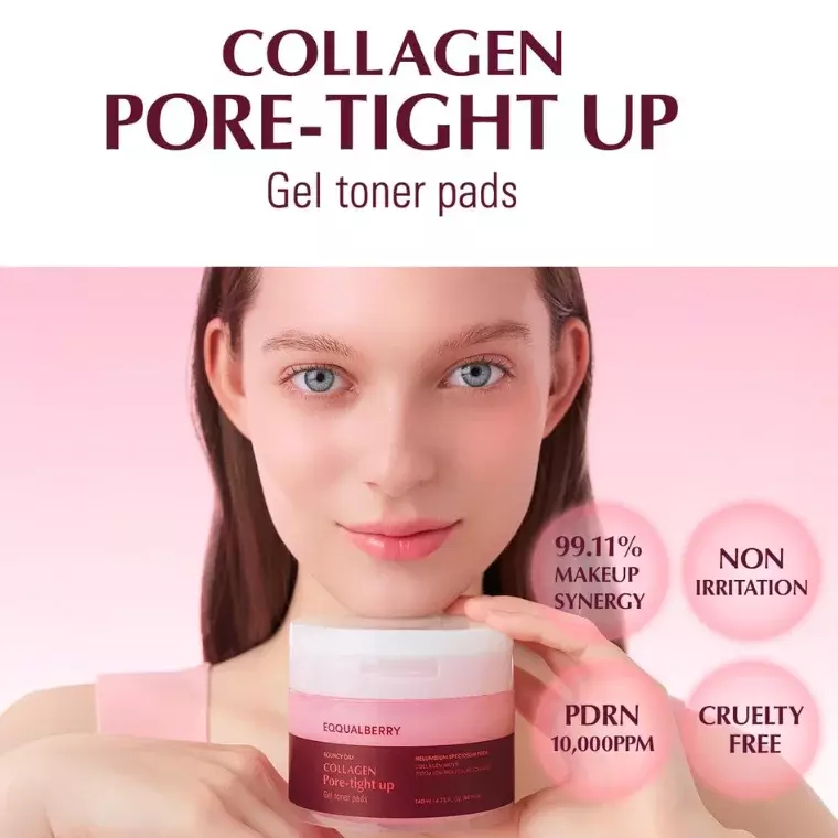 Eqqualberry Collagen Pore-Tight Up Gel Toner 60Pads (140ml)