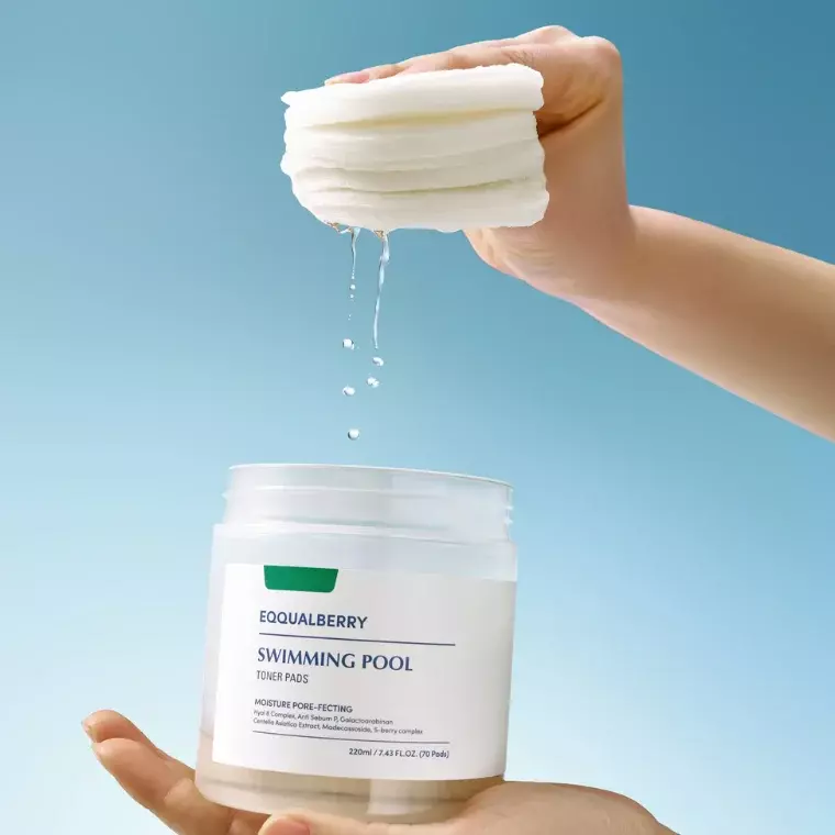 Eqqualbeery Vegan Swimming Pool Toner Pads 70 Pads (220ml)
