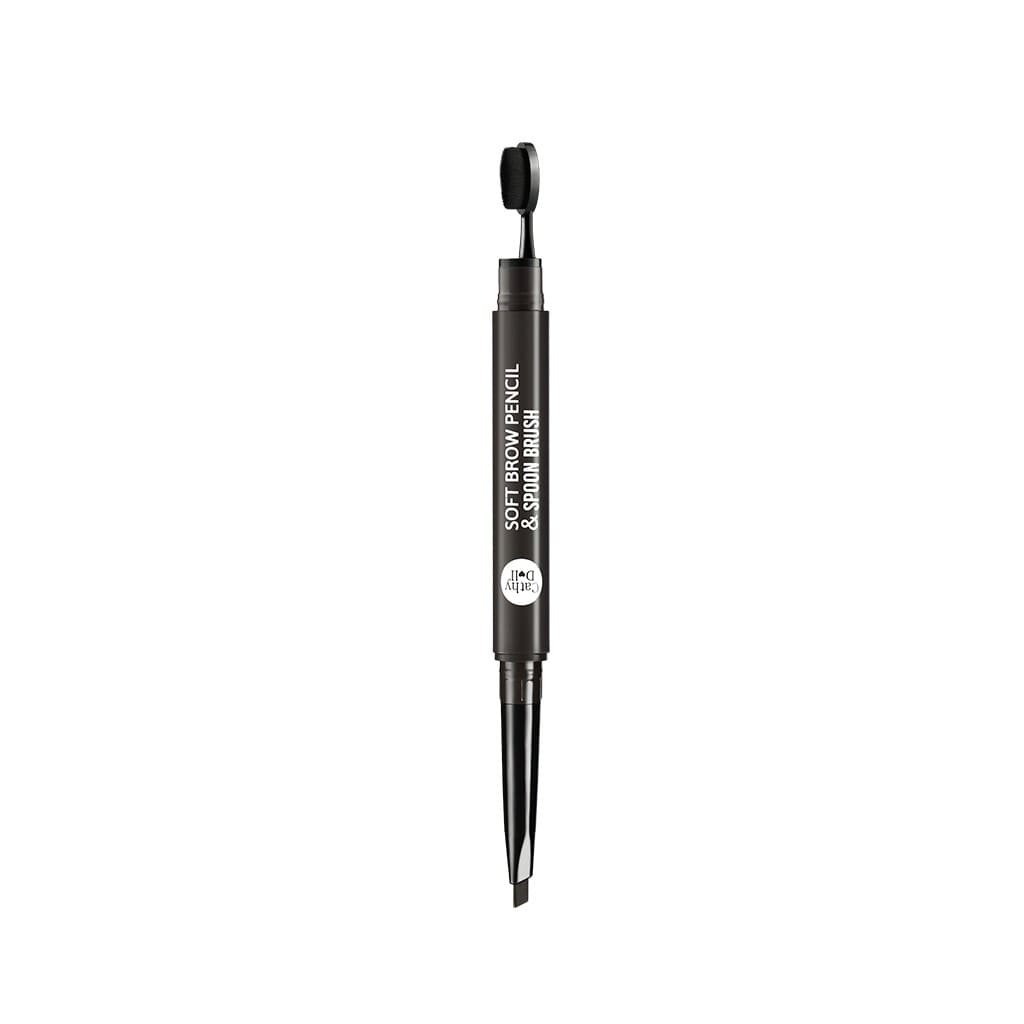 Cathy Doll Soft Brow Pencil & Spoon Brush #01 GREY BROWN