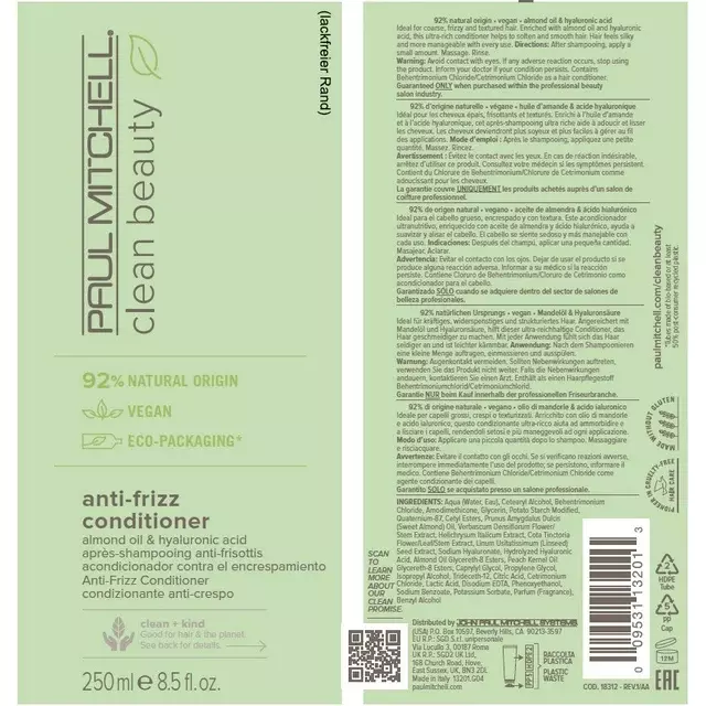 Paul Mitchell Clean Beauty Anti-Frizz Conditioner