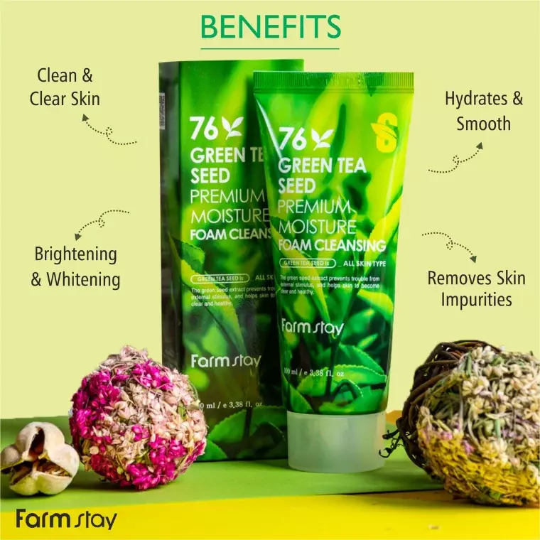 Farm Stay Green Tea Seed Premium Moisture Foam Cleanser