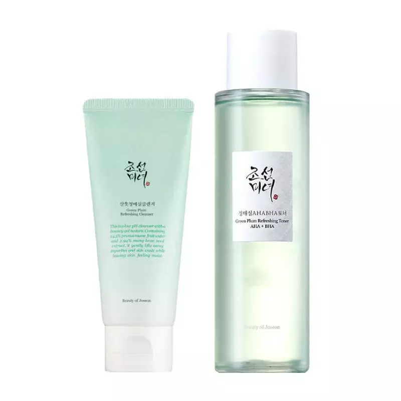 Beauty of Joseon Green Plum Refreshing Duo [ Beauty of Joseon Green Plum Refreshing Cleanser (100ml) + Beauty of Joseon Green Plum Refreshing Toner: AHA + BHA (150ml) ]