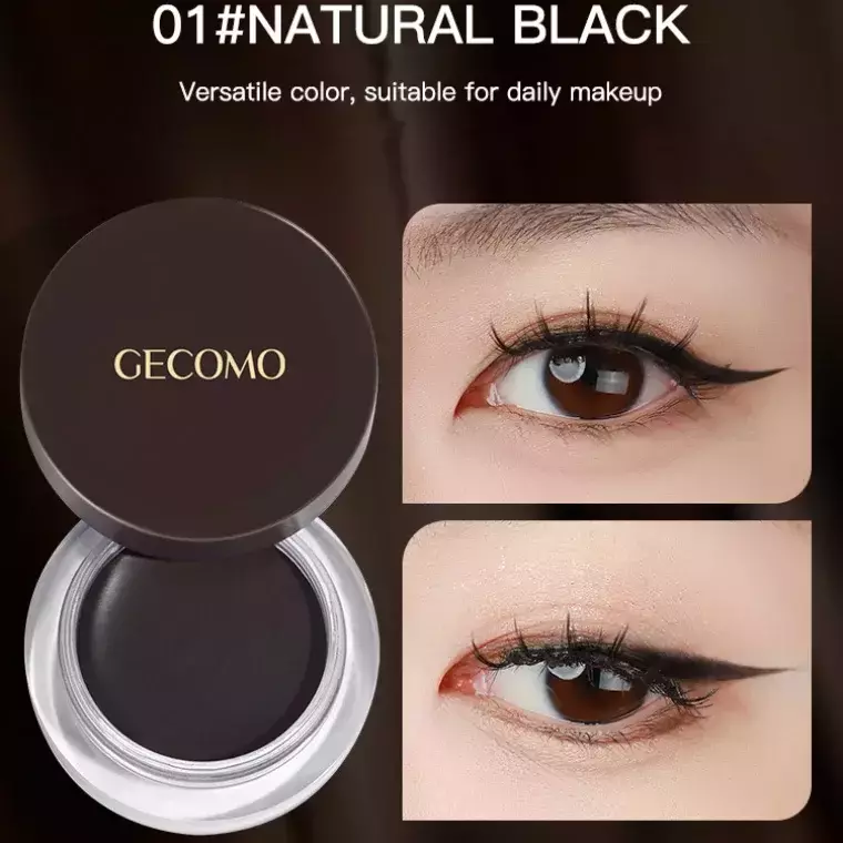 Gecomo Cream Eyeliner Gel With Eyeliner Brush #01 Black (4gm)