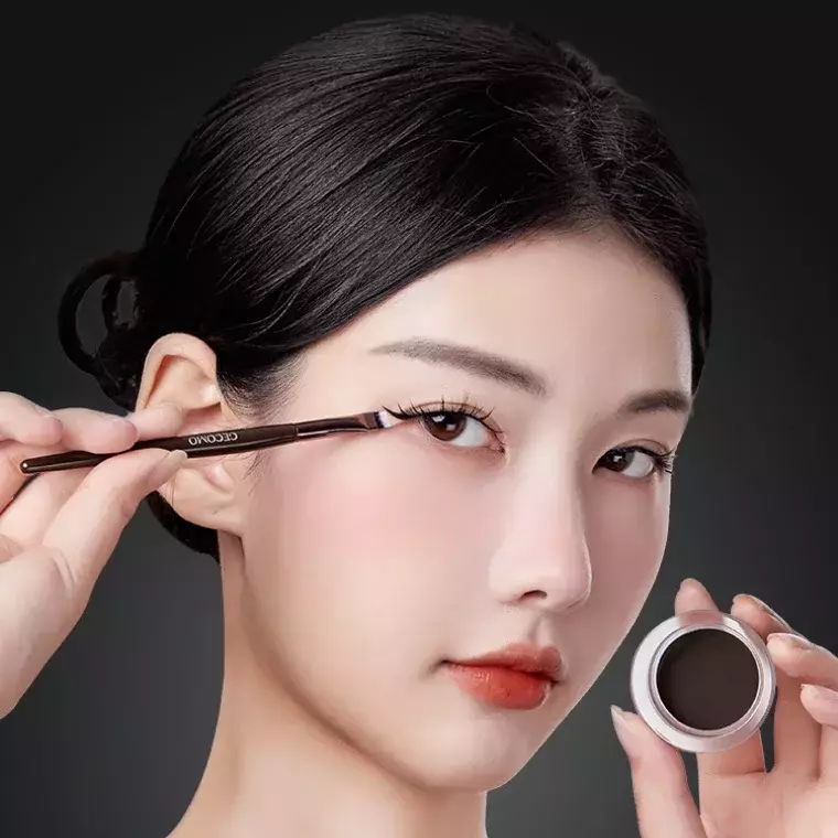 Gecomo Cream Eyeliner Gel With Eyeliner Brush #01 Black (4gm)