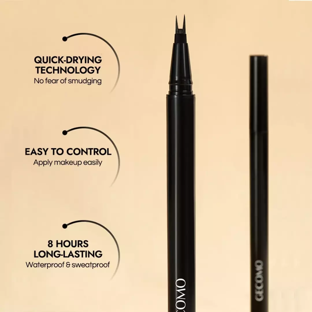 Gecomo Delicate Three-Dimensional Two-Claw Liquid Eyeliner #2 Natural Gray Brown (1ml)