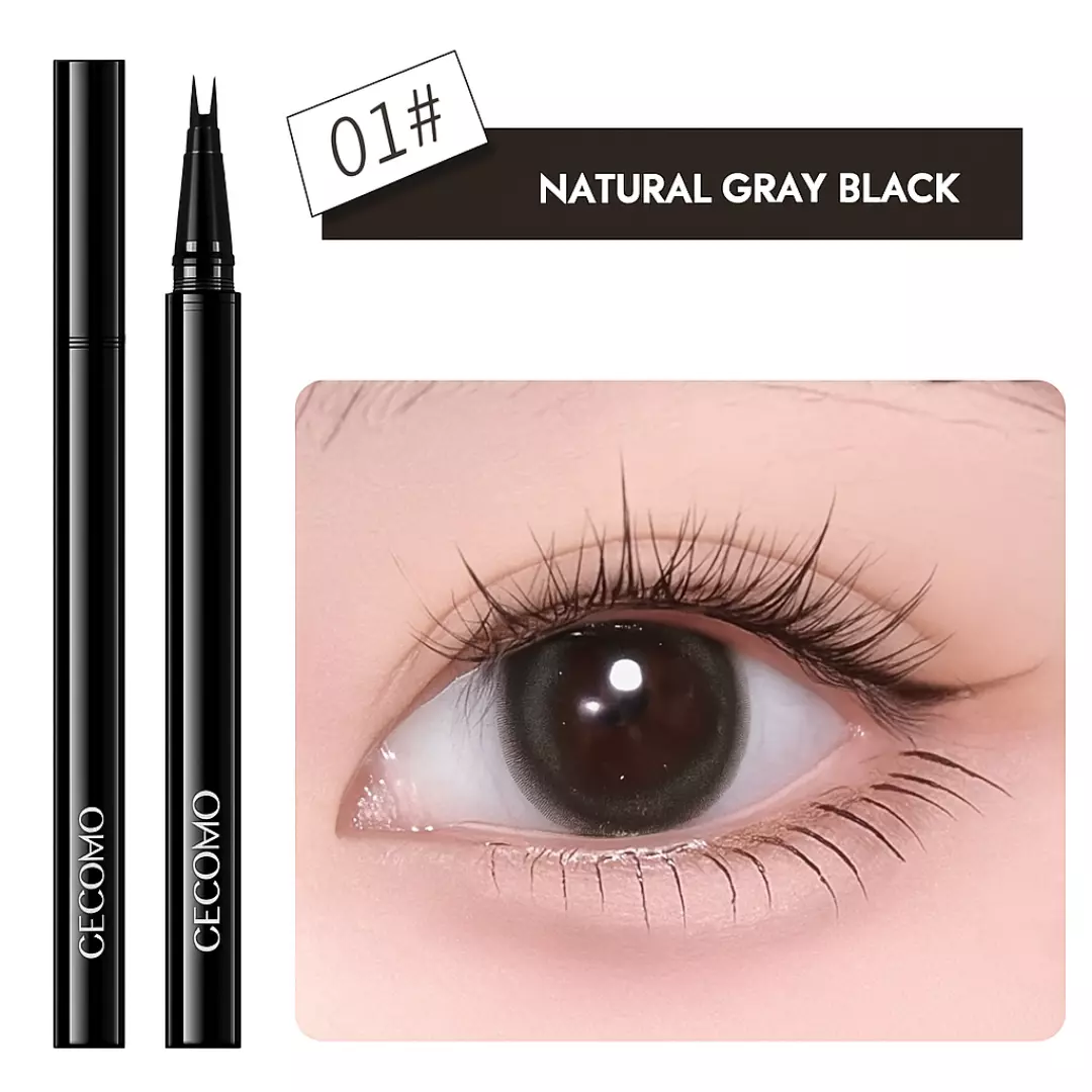 Gecomo Delicate Three-Dimensional Two-Claw Liquid Eyeliner #1 Natural Gray Black (1ml)