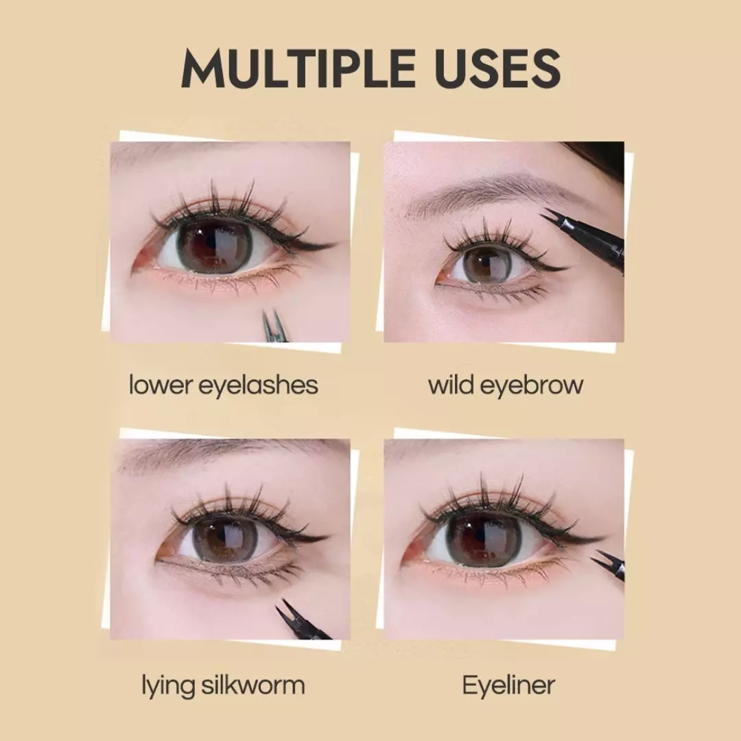 Gecomo Delicate Three-Dimensional Two-Claw Liquid Eyeliner #2 Natural Gray Brown (1ml)