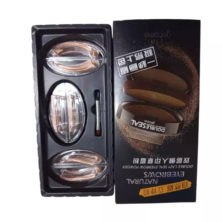 Gecomo Double-Layer Lazy Stamp Eyebrow Powder #03 (Light Brown + Dark Gray) (5.5gm)