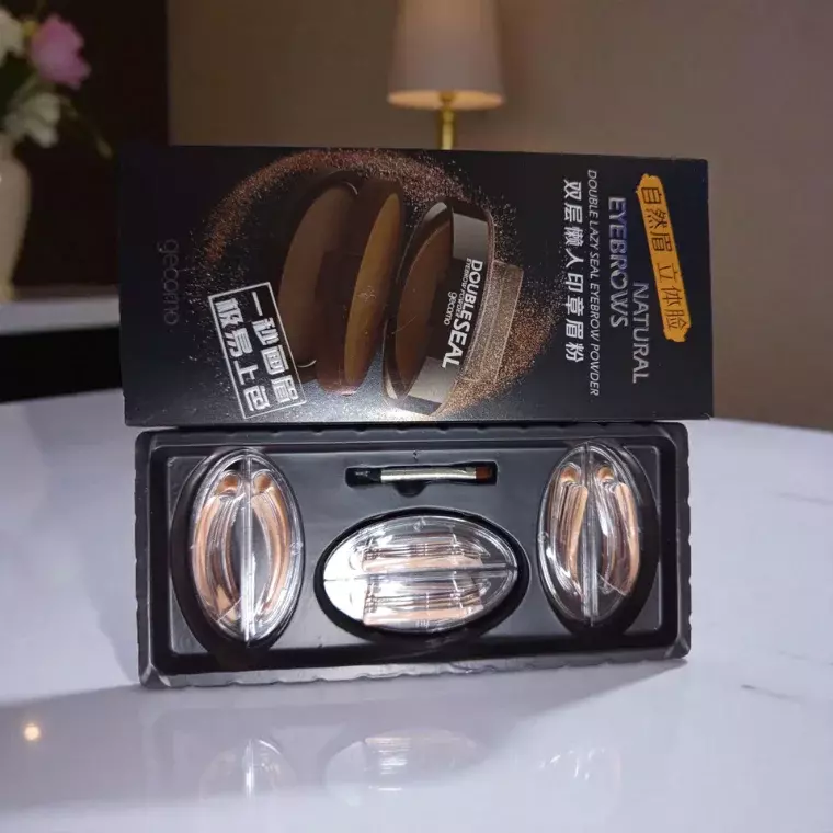 Gecomo Double-Layer Lazy Stamp Eyebrow Powder #03 (Light Brown + Dark Gray) (5.5gm)