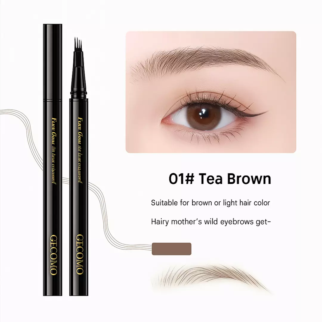 Gecomo Four-Claw Eyebrow Pencil #1 Tea Brown (1g)