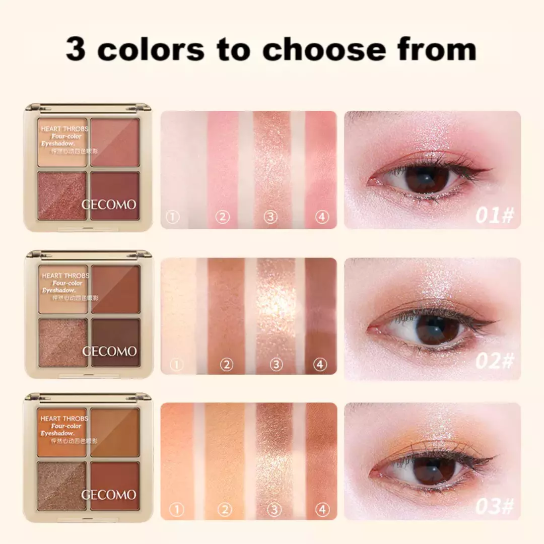 Gecomo Heart Throbs Four Color Eyeshadow #01 Peach Sweet Tea (2g)