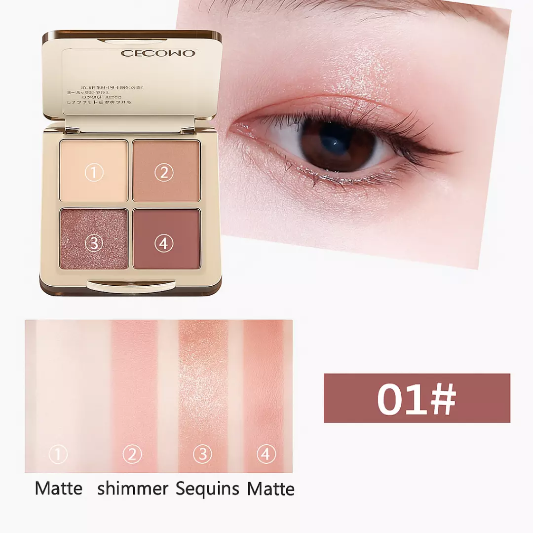 Gecomo Heart Throbs Four Color Eyeshadow #01 Peach Sweet Tea (2g)