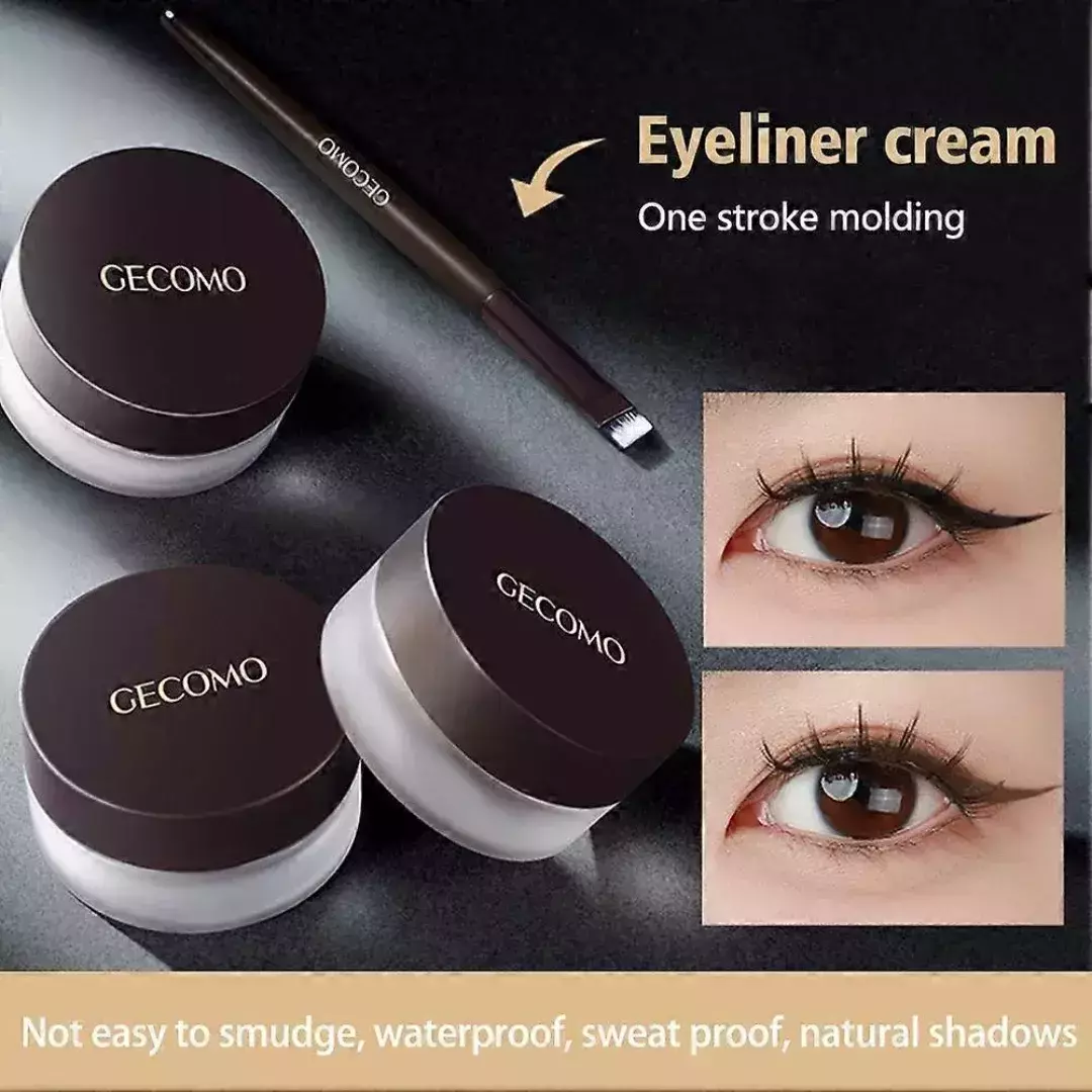 Gecomo Cream Eyeliner Gel With Eyeliner Brush #03 Brown (4gm)