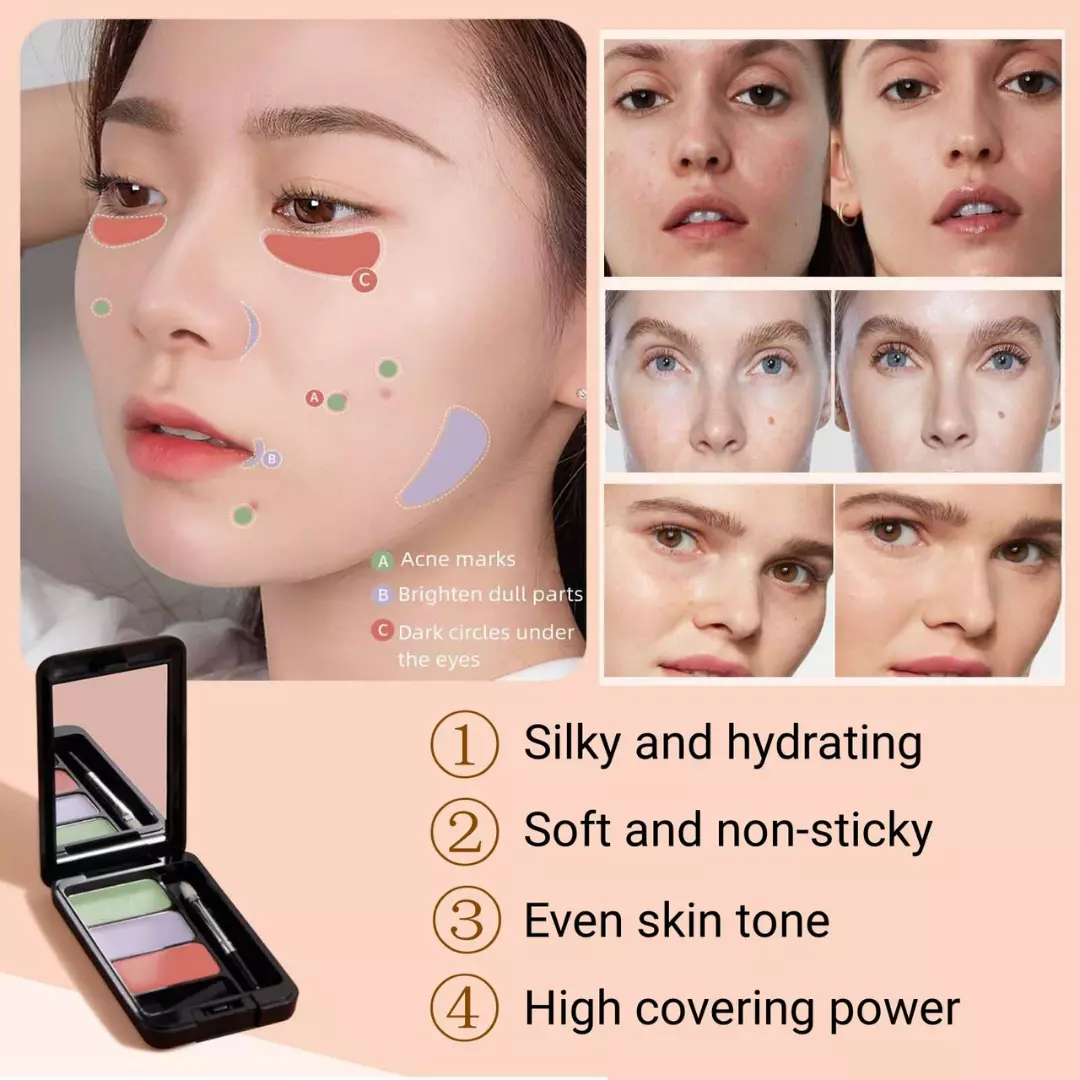 Gecomo Natural Three Color Concealer #02 Bright Color (1.2g)