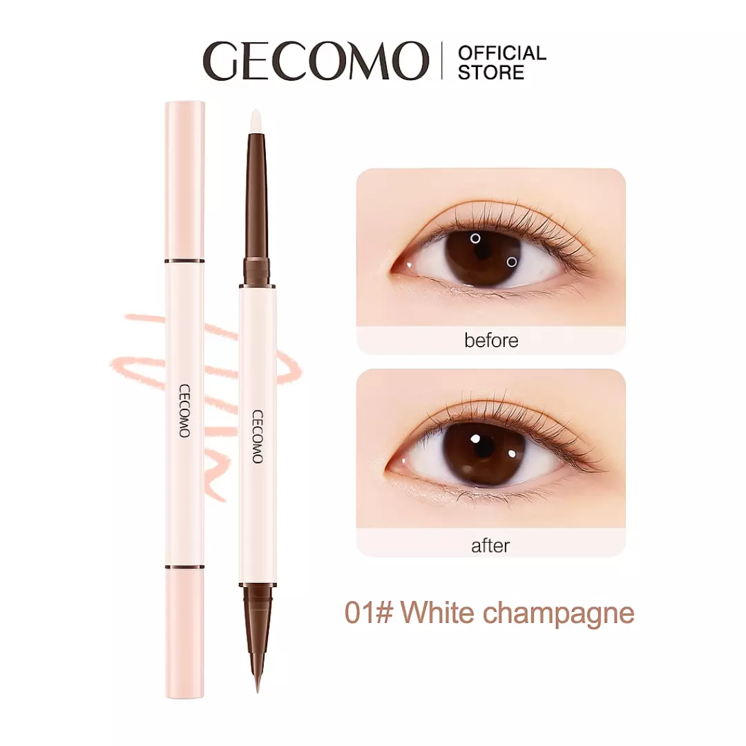 Gecomo Stereo Double-End Pen for Eyes #1 White Champagne (1.2g)