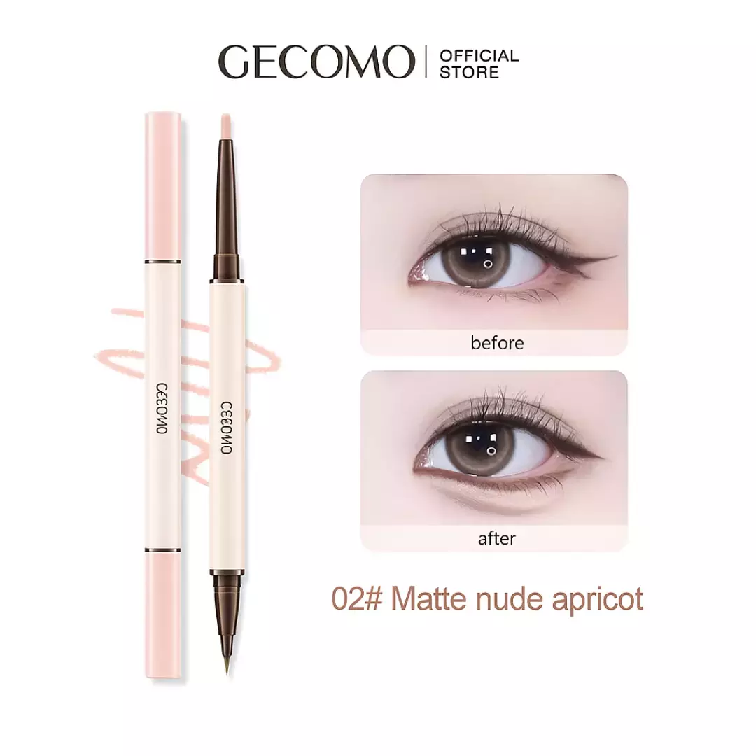 Gecomo Stereo Double-End Pen for Eyes #2 Matte Nude Apricot (1.2g)