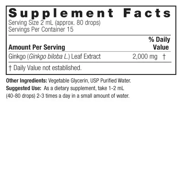 Nature's Answer Ginkgo Leaf Fluid Extract 60ML