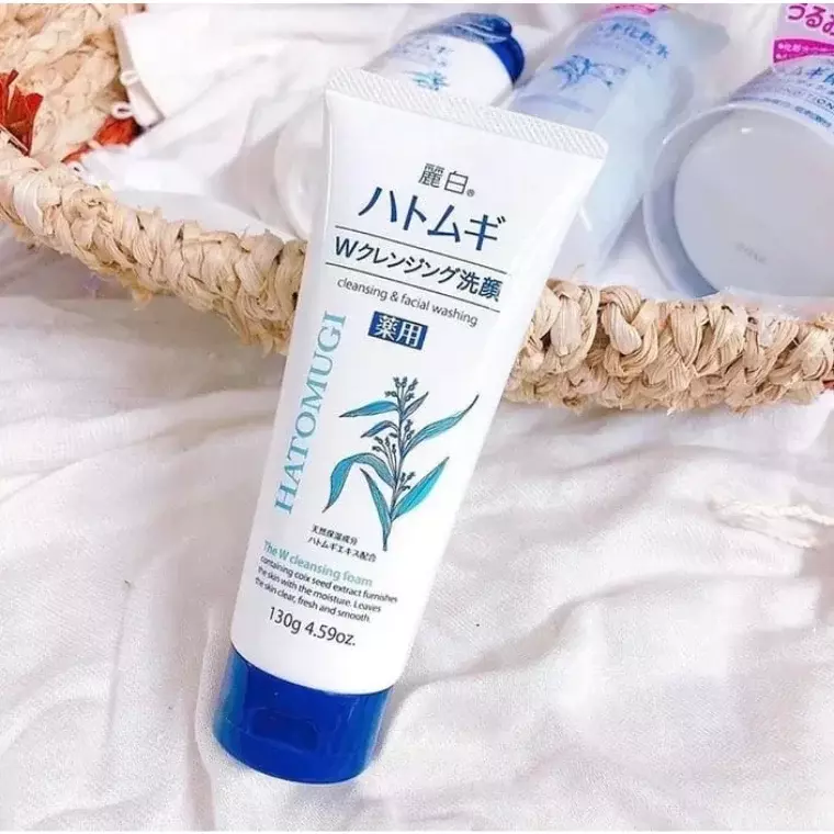 Kumano Yushi Hatomugi Face Wash The W Cleansing Foam (130gm)