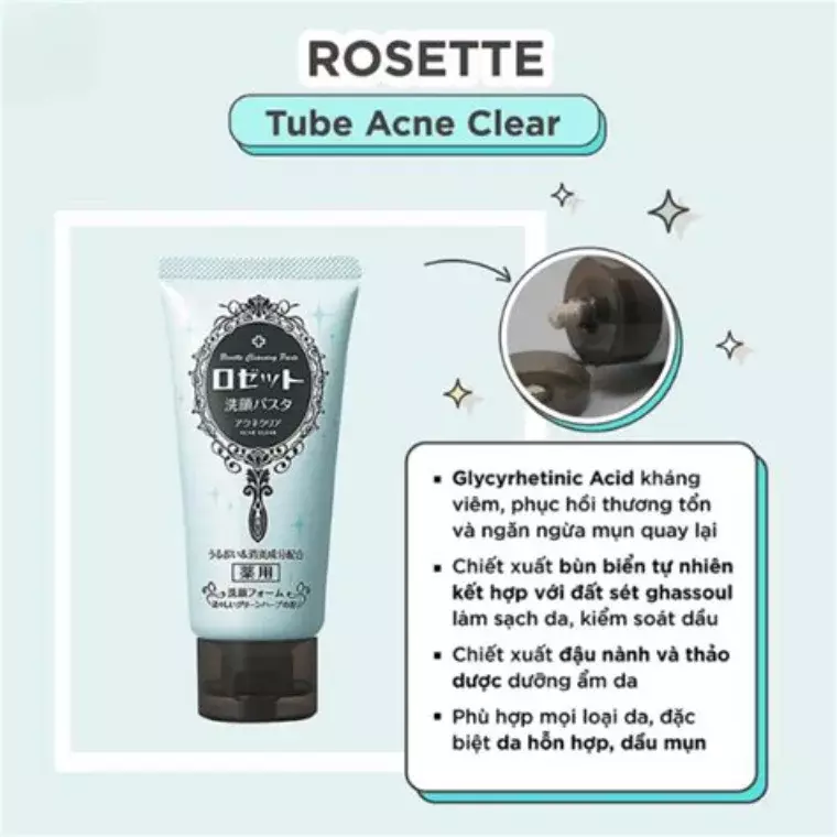 Rosette Facial Wash Pasta Acne Clear (120gm)