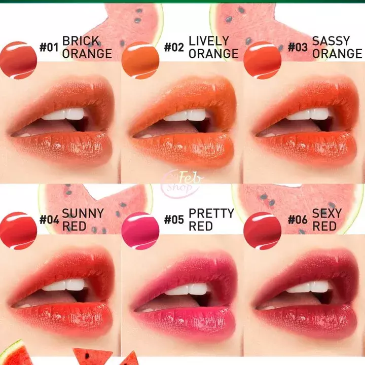 Baby Bright Lip & Cheek Watermelon Gel Tint #02 LIVELY ORANGE (2.5g)