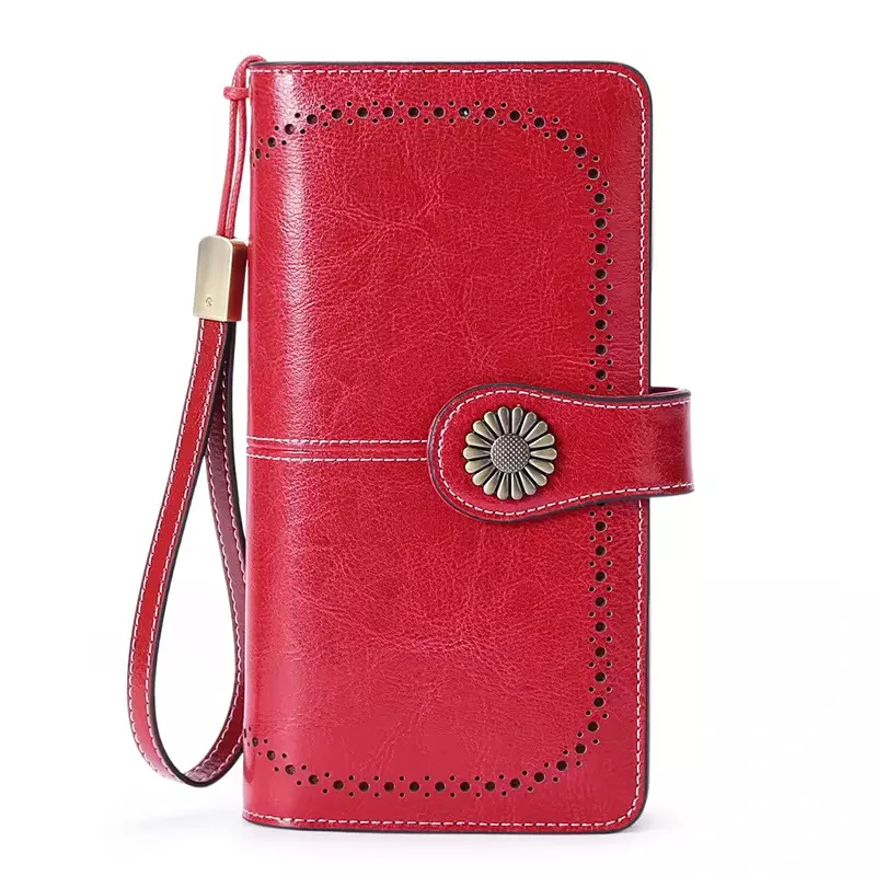 Inbery Women’s Long Multi‑Card Wrist Bag - RED