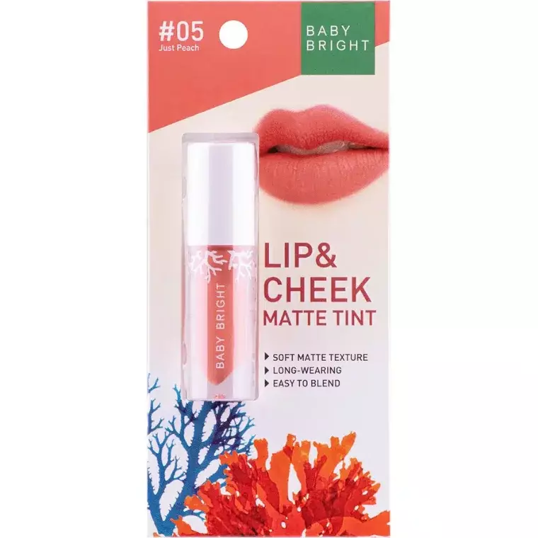 Baby Bright Lip & Cheek Matte Tint #05 Just Peach (2.4gm)