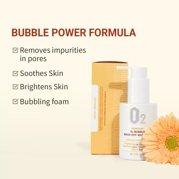Be The Skin Heartleaf O2 Bubble Wash off Maskpack (120g)