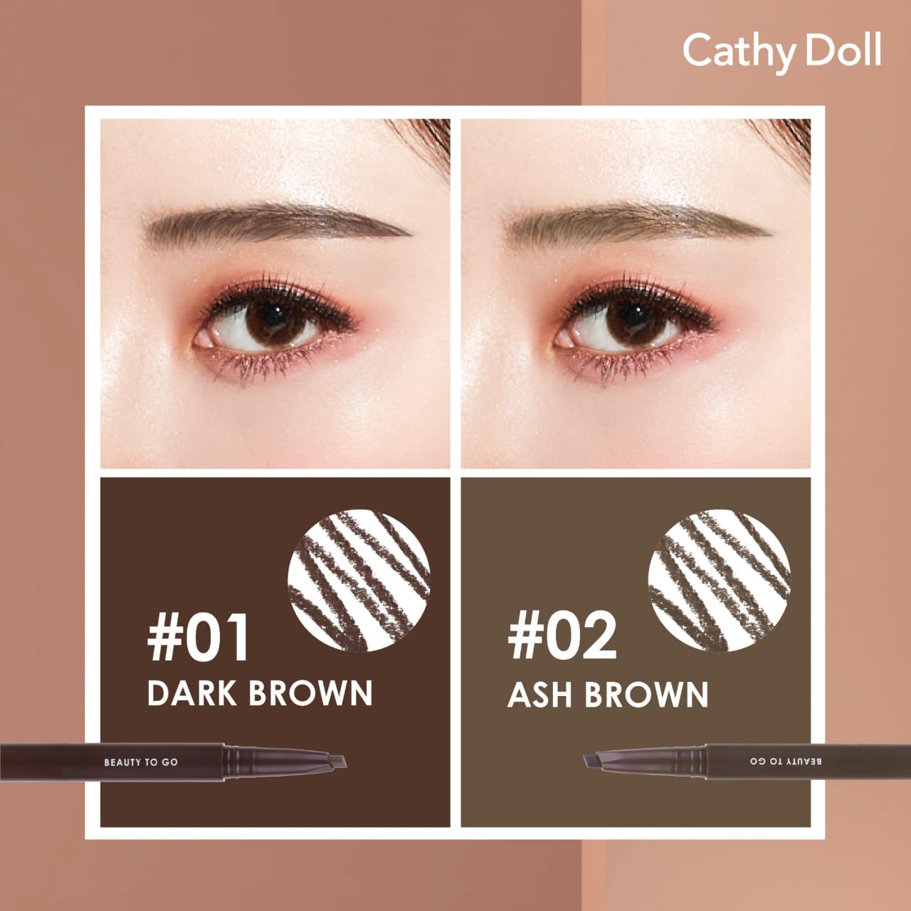 Cathy Doll Beauty To Go Economy Eye Brow Pencil DARK BROWN
