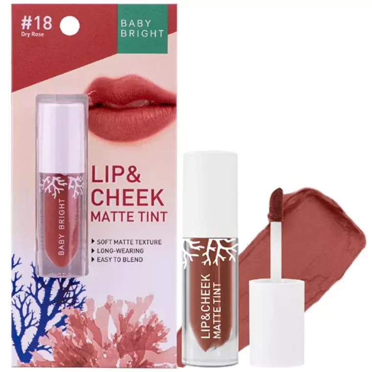 Baby Bright Lip & Cheek Matte Tint #18 Dry Rose (2.4gm)