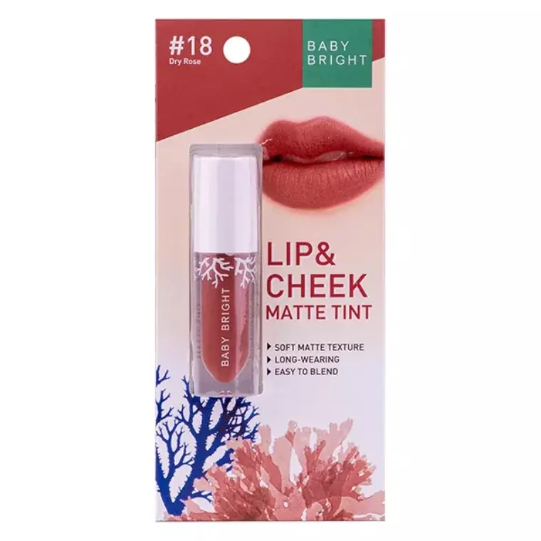 Baby Bright Lip & Cheek Matte Tint #18 Dry Rose (2.4gm)