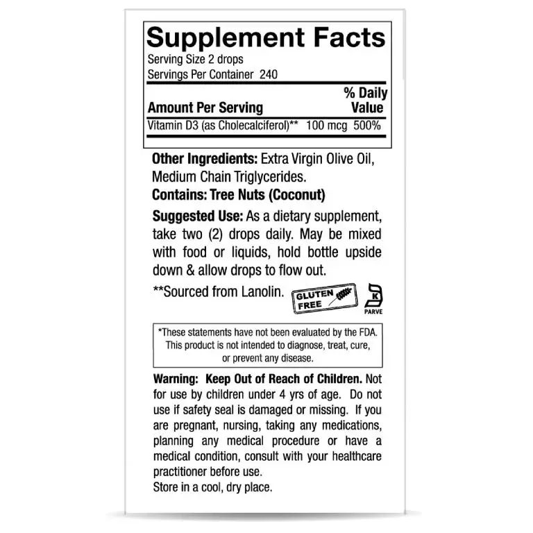 Nature's Answer Vitamin D-3 Drops