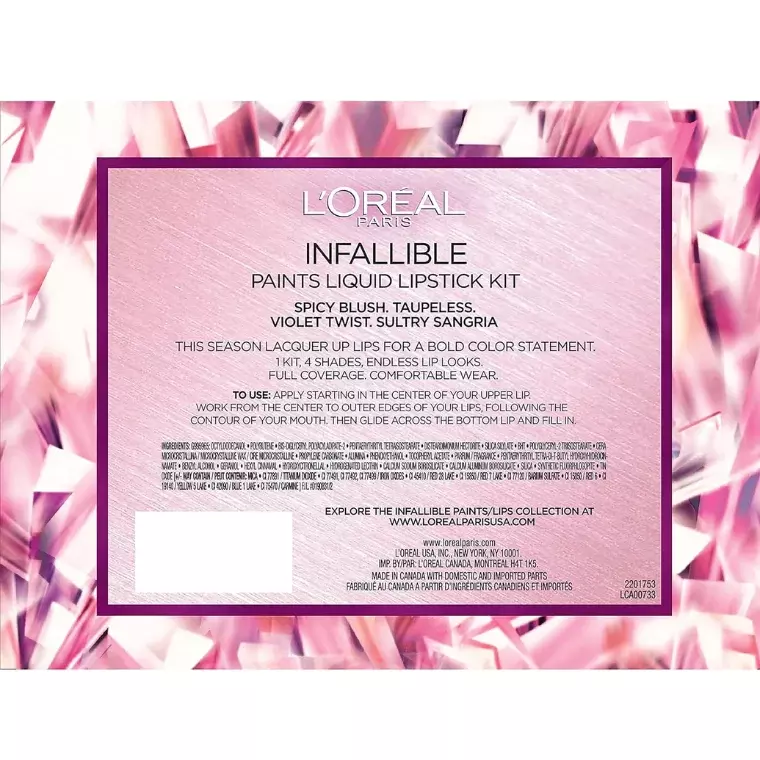 L'Oreal Paris Cosmetics Infallible Paints Liquid Lipstick Set