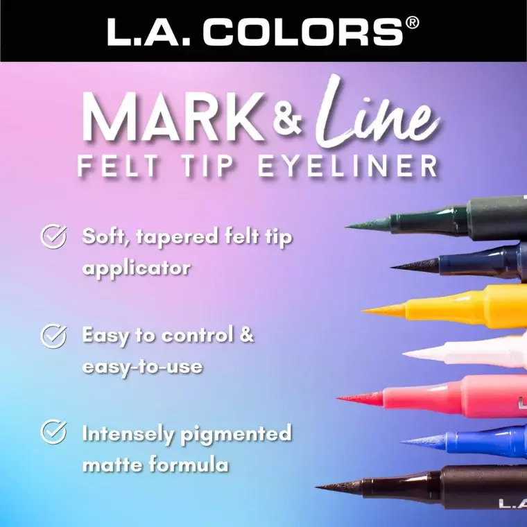 L.A. Colors Mark & Line Felt Tip Eyeliner #Black CLE823 (1ml)
