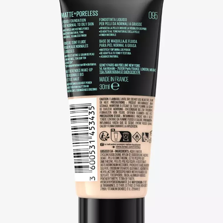 Maybelline New York Fit Me Matte Poreless Liquid Foundation For Normal To Oily Skin #95 (30ml)