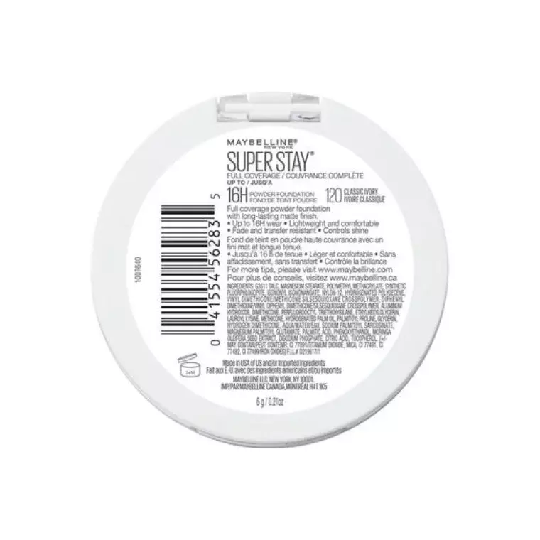 Maybelline Super Stay Full Coverage Powder Foundation #Classic Ivory 120 (6gm)