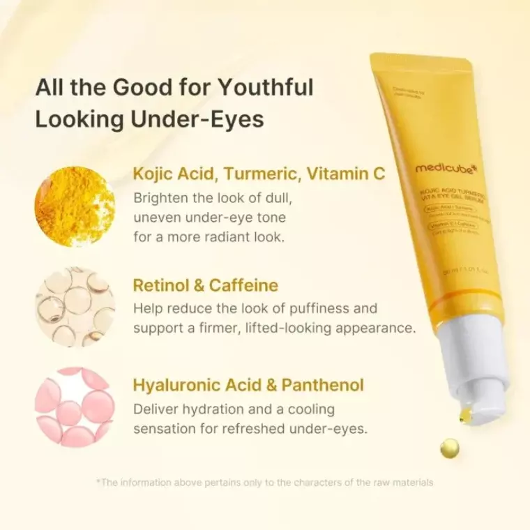 Medicube Kojic Acid Turmeric Vita Eye Gel Serum (30ml)