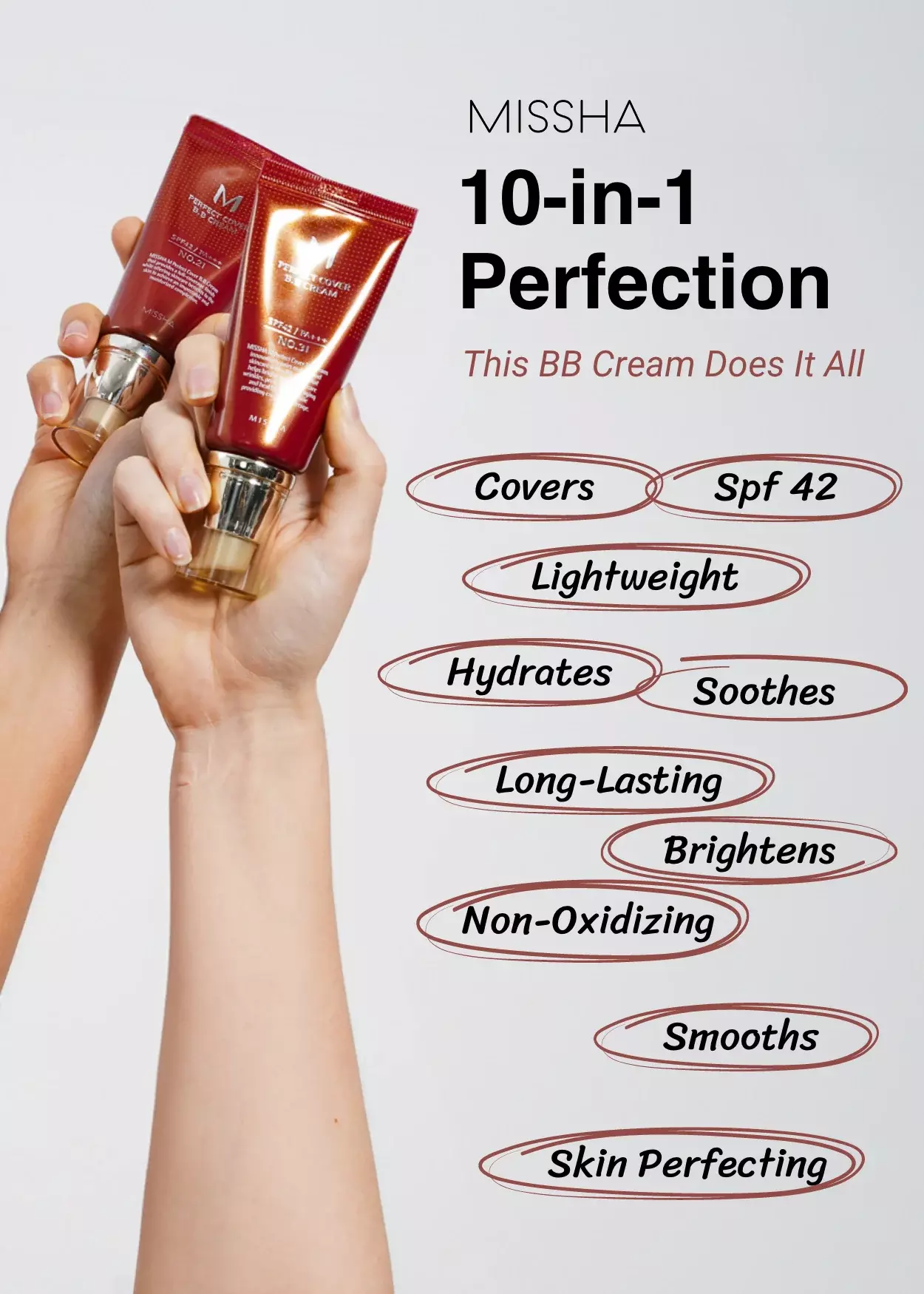 Missha M Perfect Cover BB Cream SPF 42 PA+++ #13 BRIGHT BEIGE 20ml