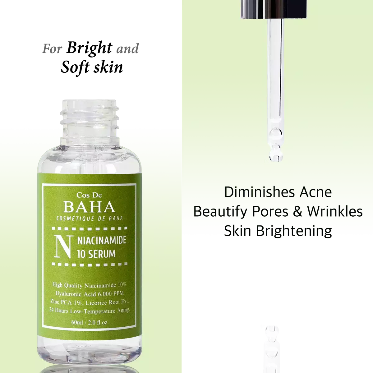 Cos De BAHA Niacinamide 10% + Zinc 1% Serum (60ml)