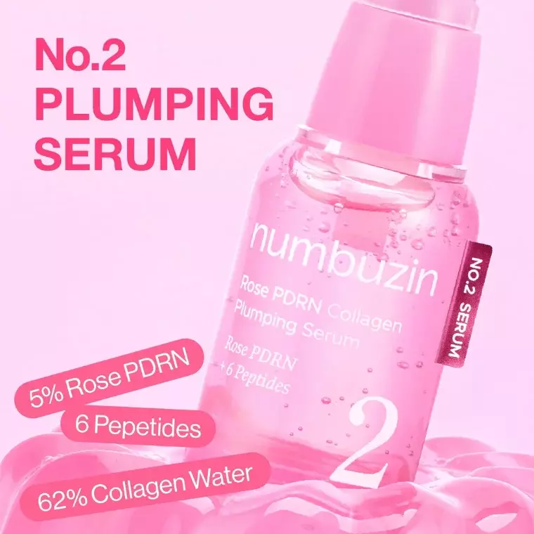 Numbuzin No.2 Rose PDRN Collagen Plumping Serum (30ml)