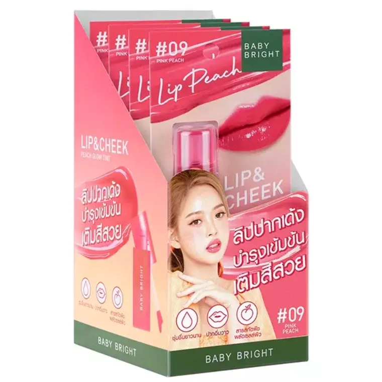 Baby Bright Lip & Cheek Peach Glow Tint #09 Pink Peach (2.4gm)