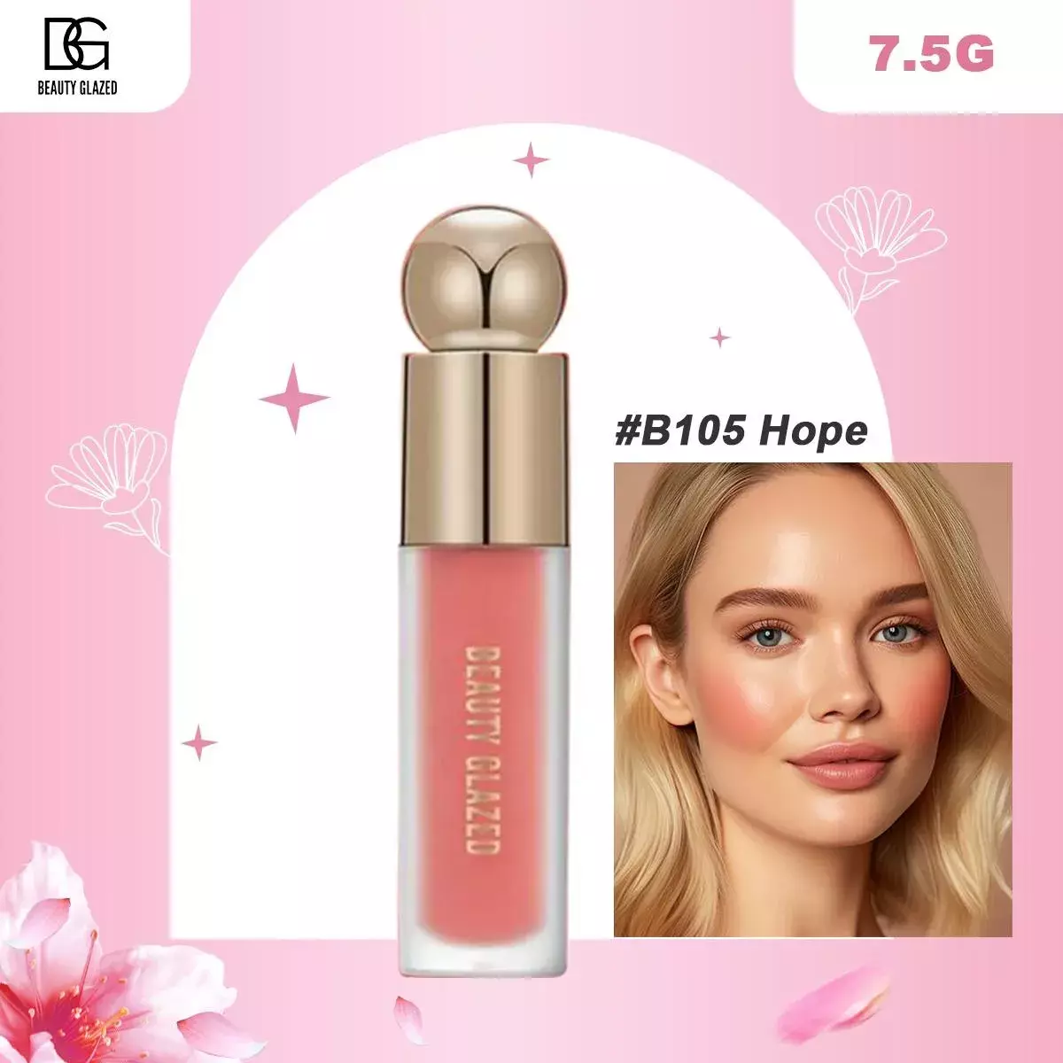 Beauty Glazed Velvet Liquid Blush - B105 HOPE (7.5g)