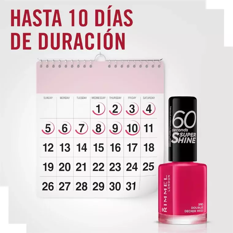 Rimmel London 60 Seconds Super Shine Nail Polish #310 Double Decker Red (8ml)