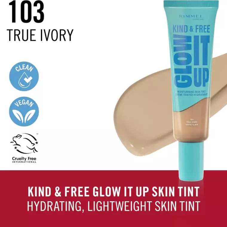 Rimmel London Kind & Free Glow It Up Moisturizing Skin Tint #103 True Ivory (30ml)