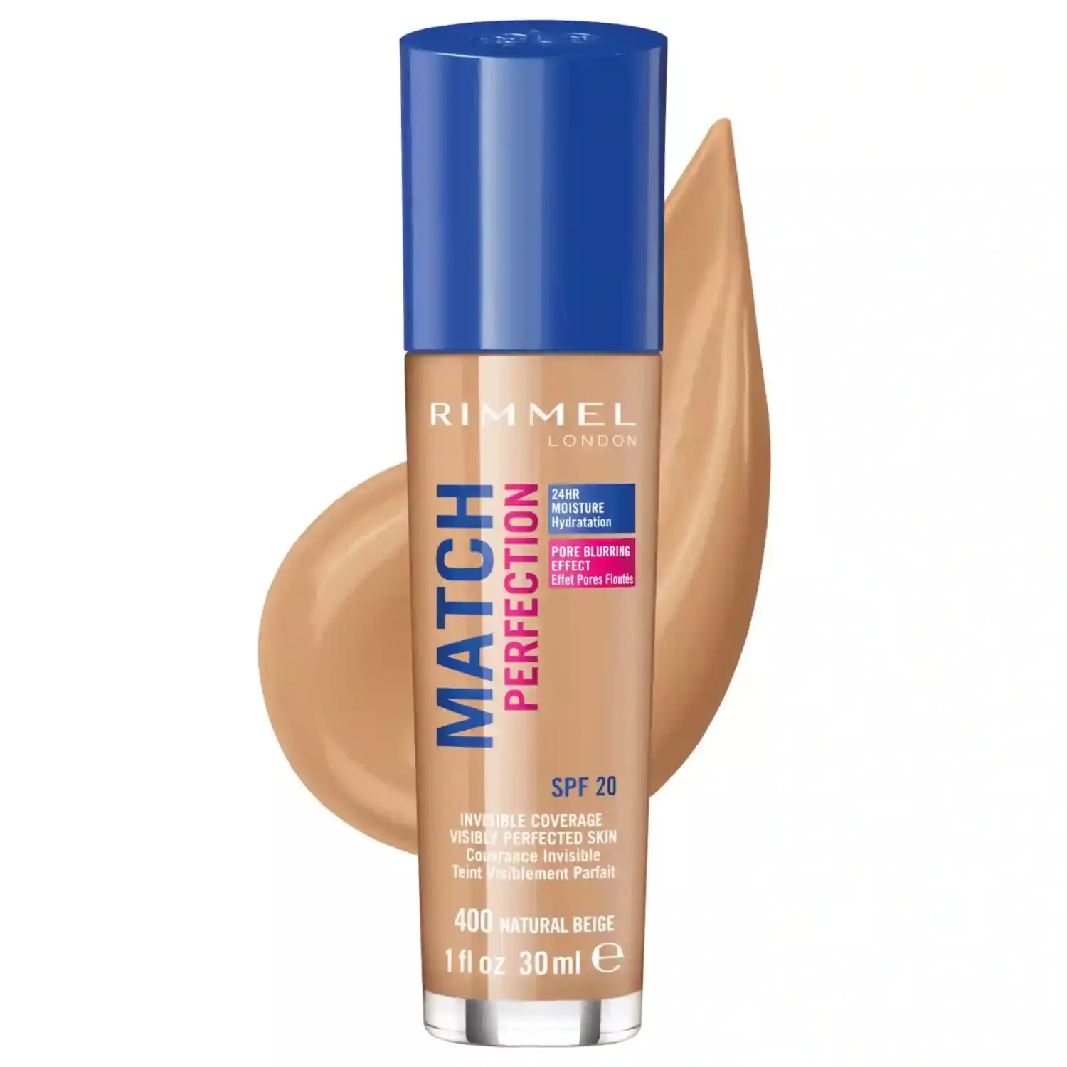 Rimmel London Match Perfection Foundation - NATURAL BEIGE 400 (30ml)