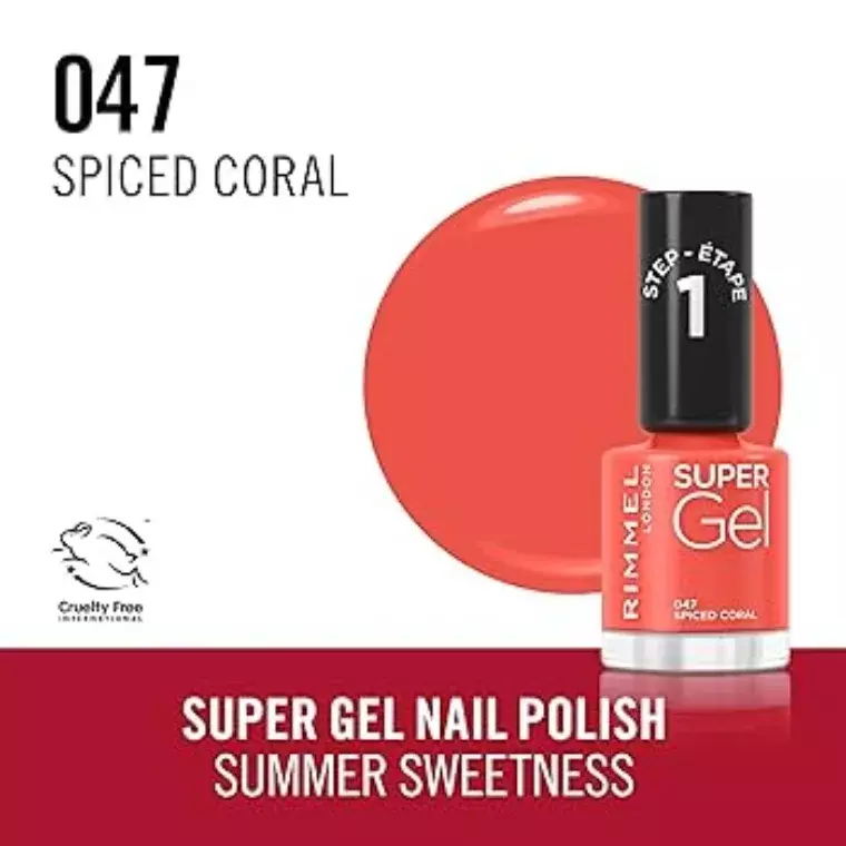 Rimmel London Super Gel Nail Polish #047 Spiced Coral (12ml)