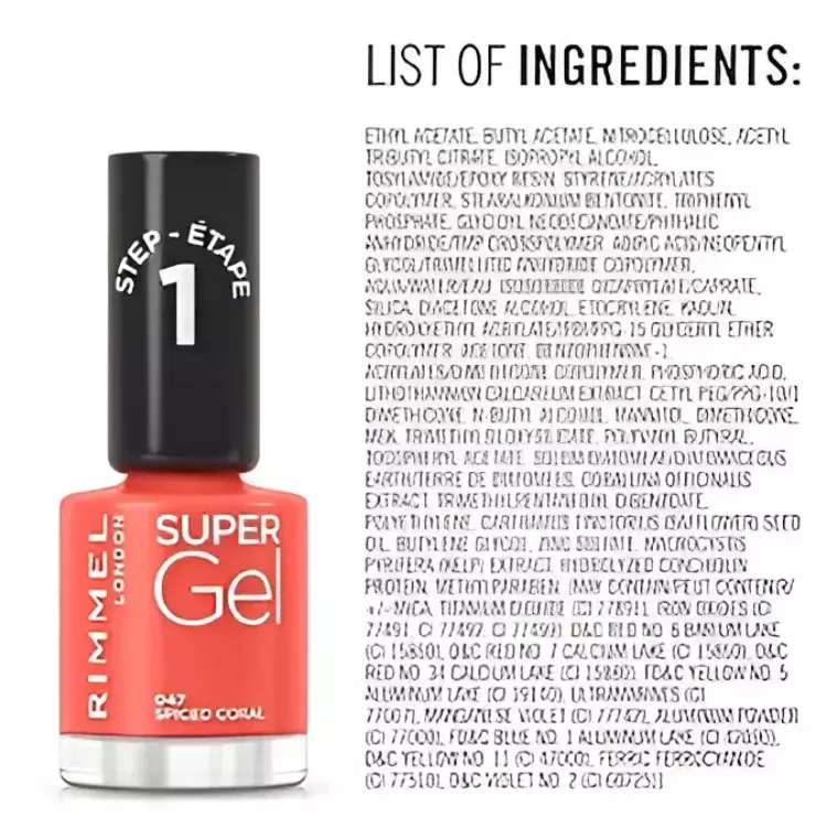 Rimmel London Super Gel Nail Polish #047 Spiced Coral (12ml)