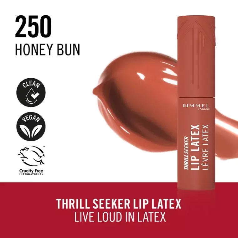 Rimmel Thrill Seeker Lip Latex #250 Honey Bun (6ml)