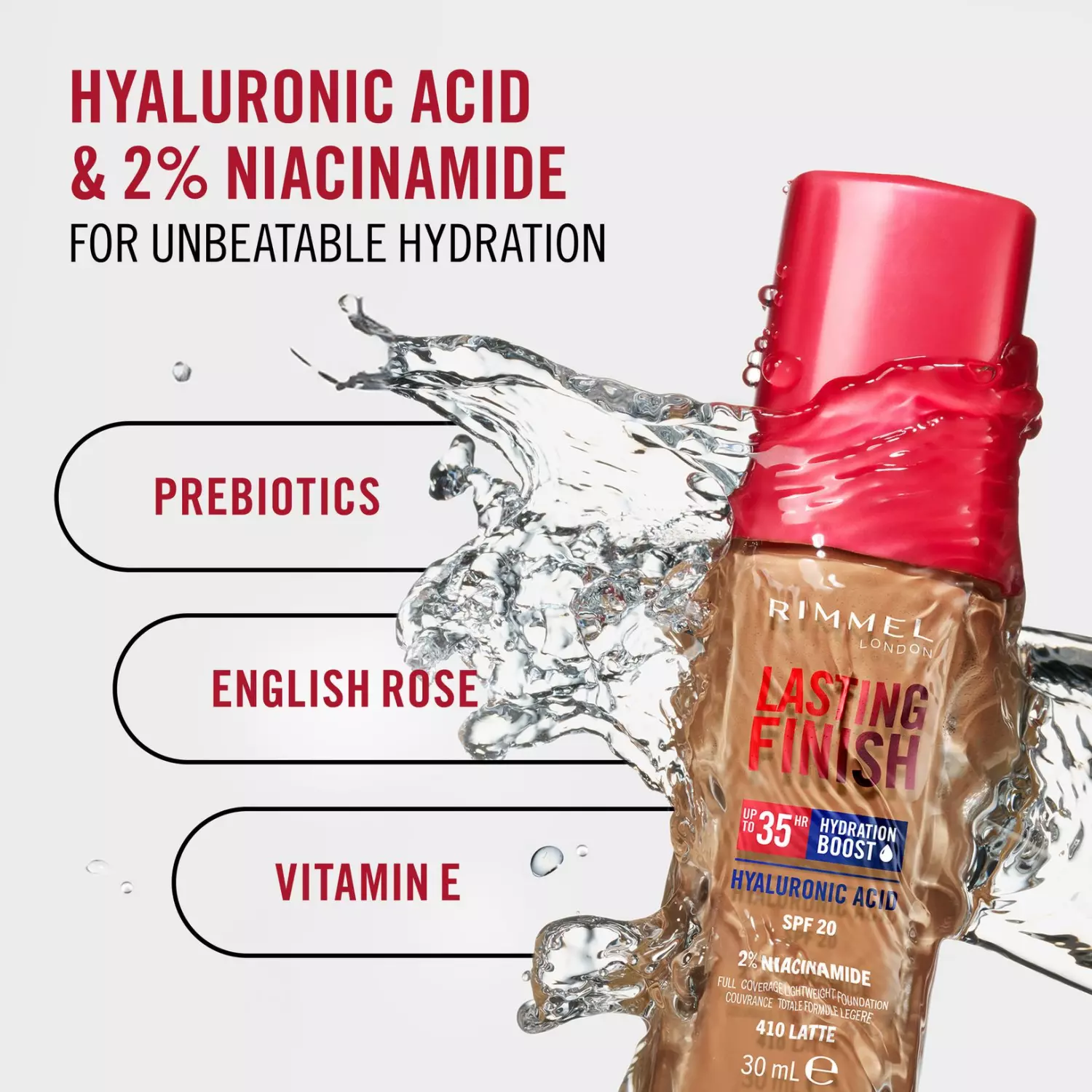 Rimmel London Lasting Finish Hydration Foundation - 210 Golden Beige (30ml)