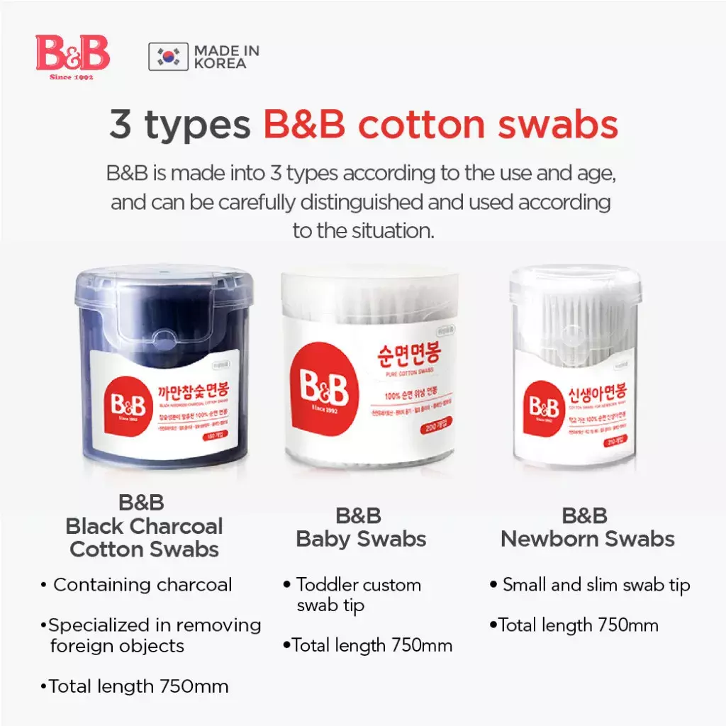 B&B Anti-bacterial Cotton Swabs for Babies (2.11g)