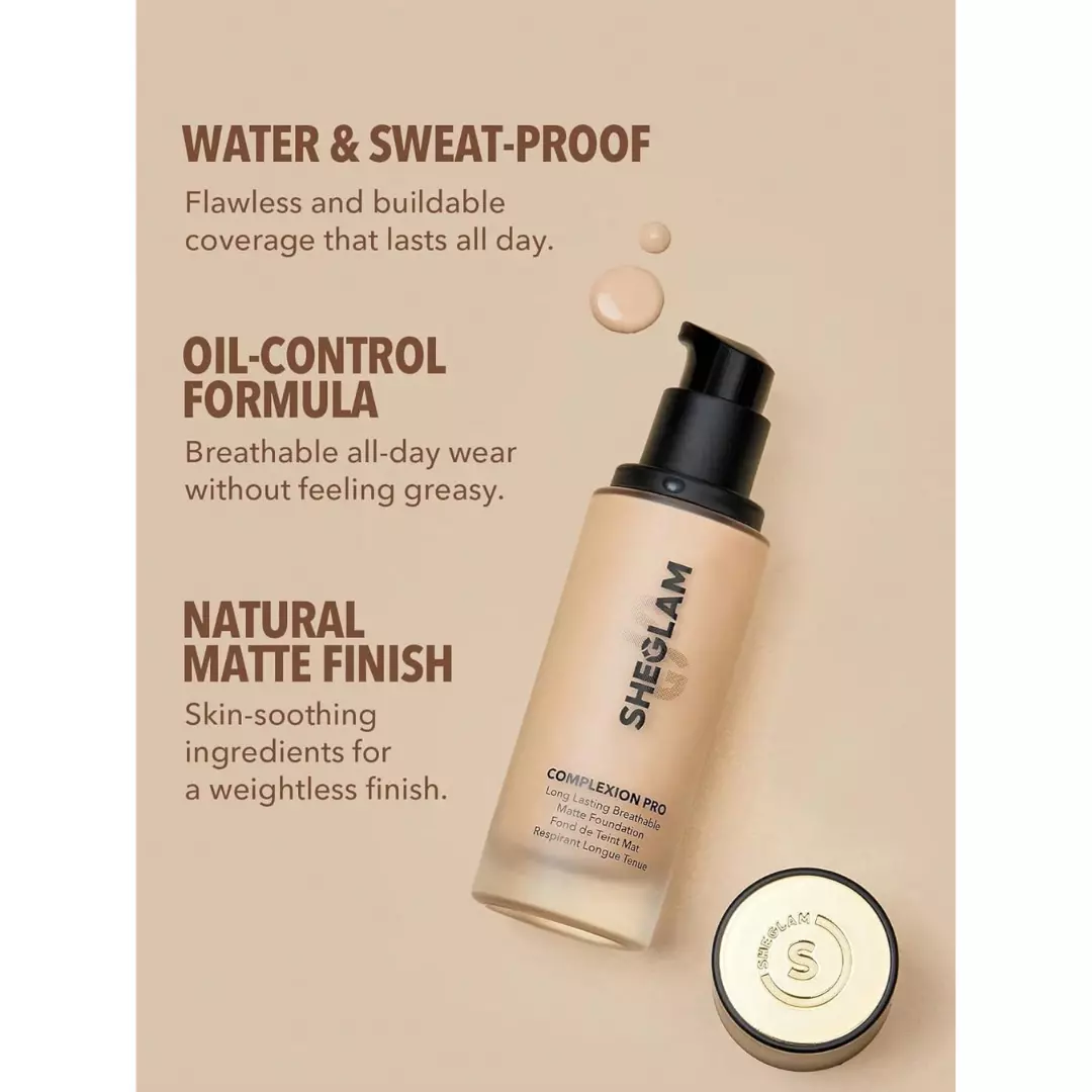 Sheglam Complexion Pro Long Lasting Breathable Matte Foundation - Warm Vanilla (30ml)